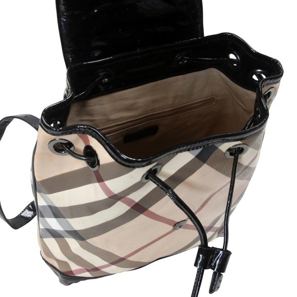 Burberry Drawstring Check Trim Coated Leather Supernova Backpack BB-0317N-0070 main image 9